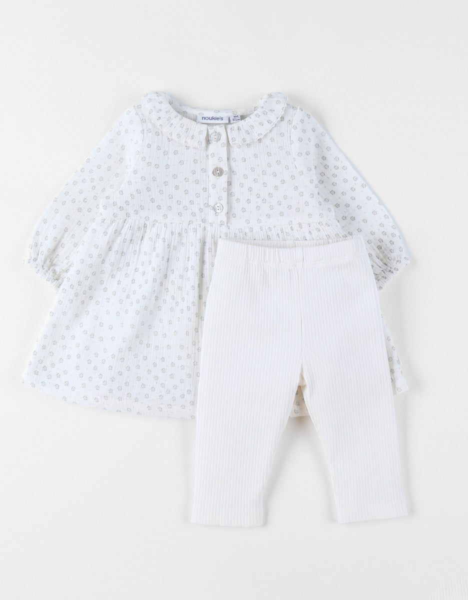 Robe + Legging en mousseline de coton