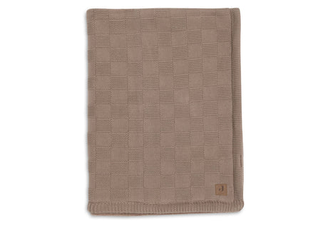 Couverture Berceau 75x100cm Box Knit - Milky Coffee/Velvet - GOTS