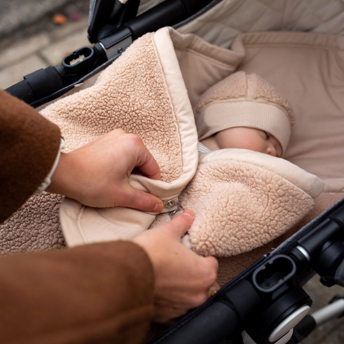 BISIDE 0-12m Pady teddy + jersey NATUREL