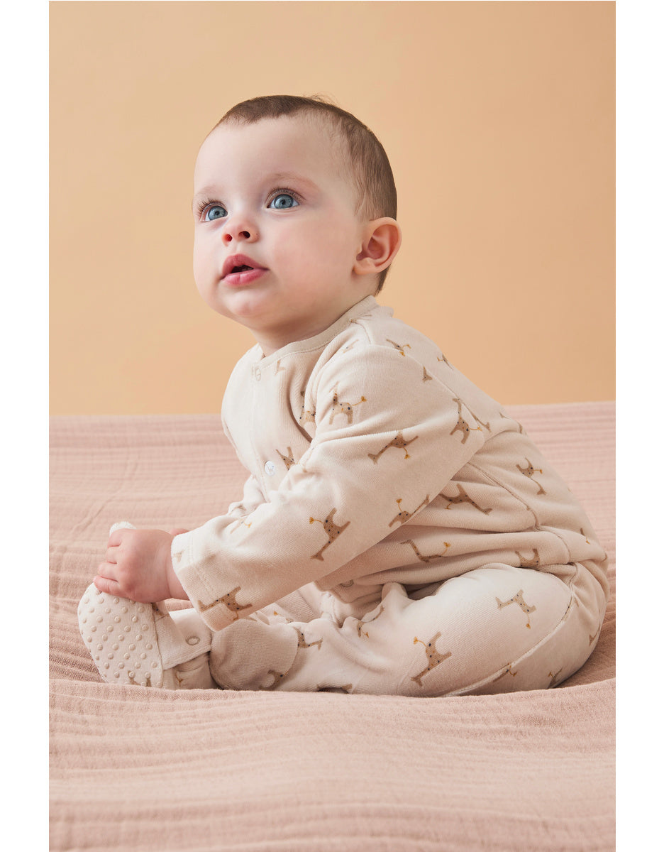 Pyjama en velours côtelé, imprimé girafe