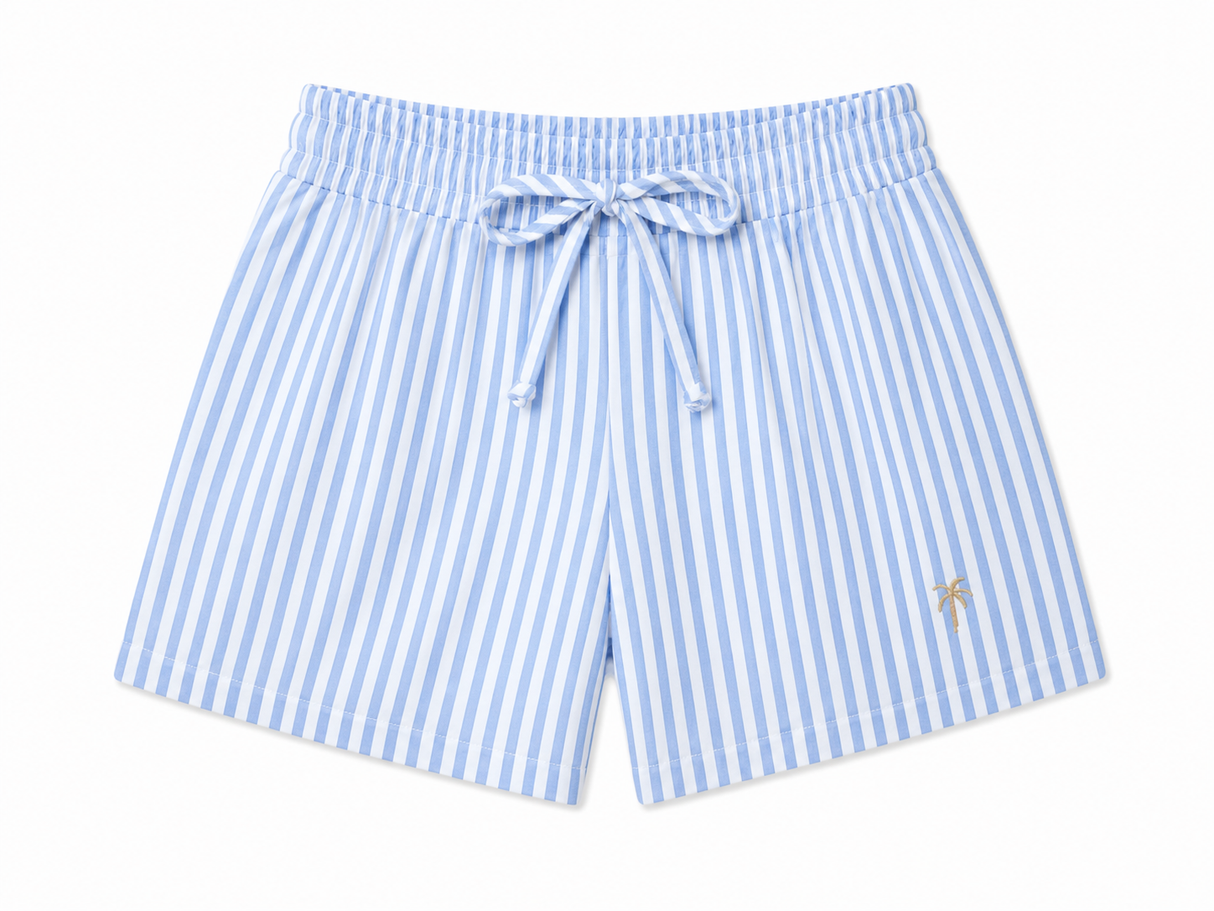 Short rayé BLEU