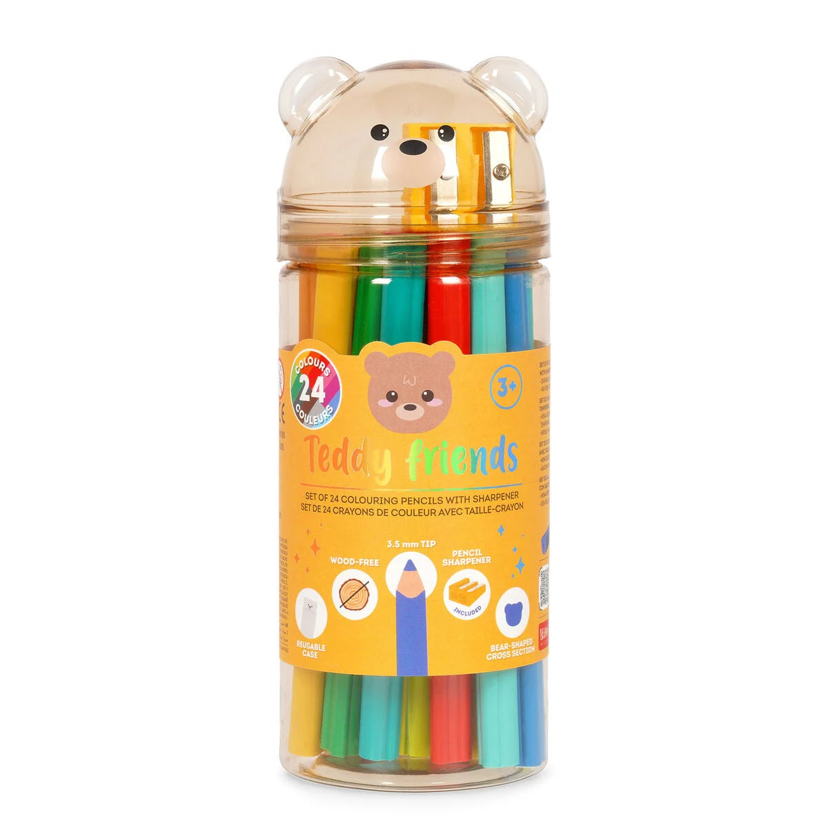 Crayons de couleur (24pack) avec taille crayon TEDDY FRIENDS