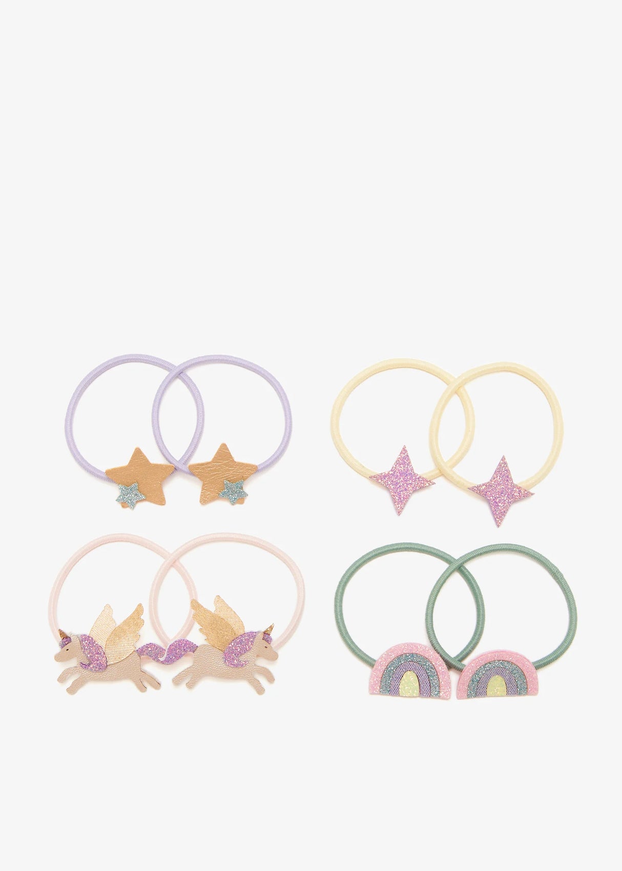 8 Elastiques Licorne & Arc-en-ciel