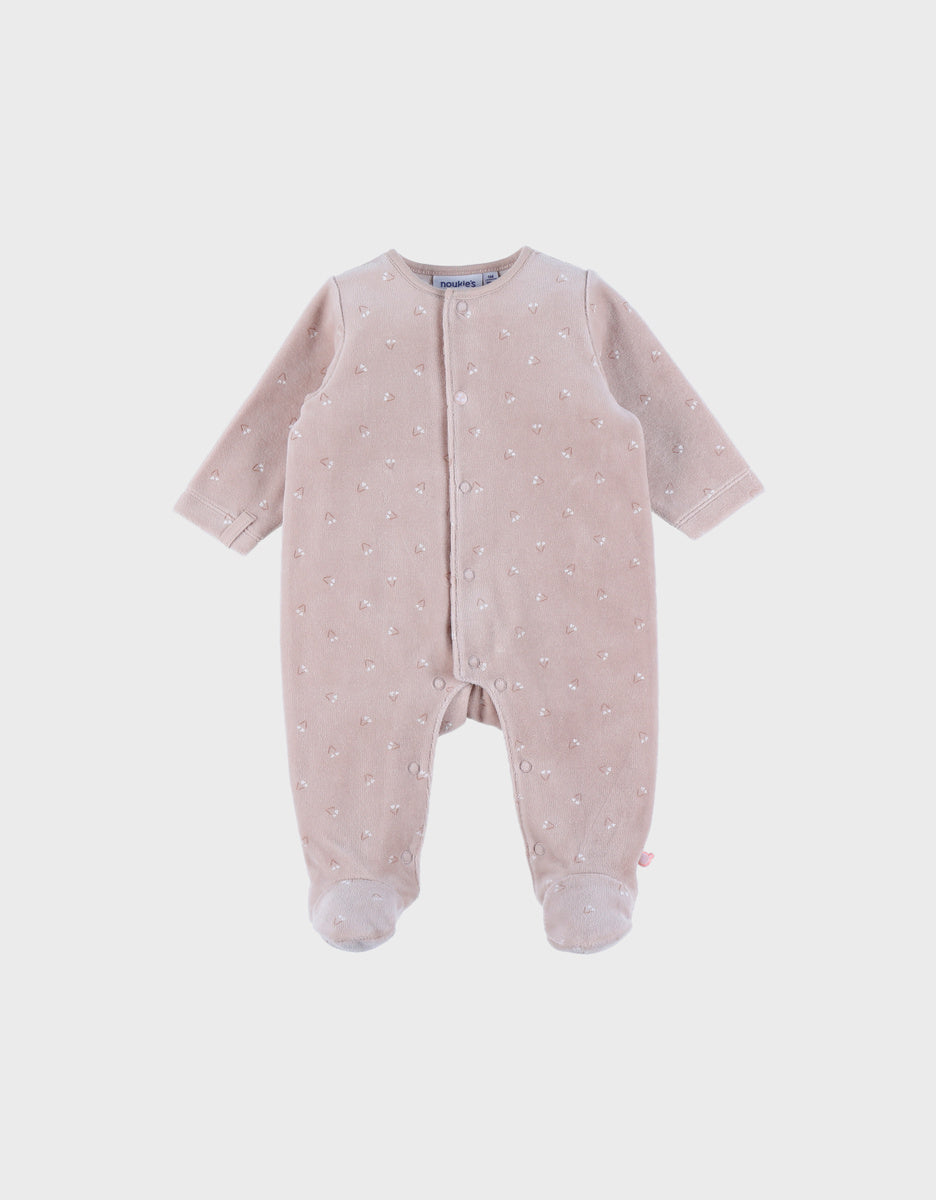 Pyjama bébé en velours rose