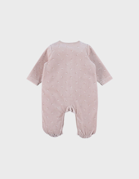 Pyjama bébé en velours rose