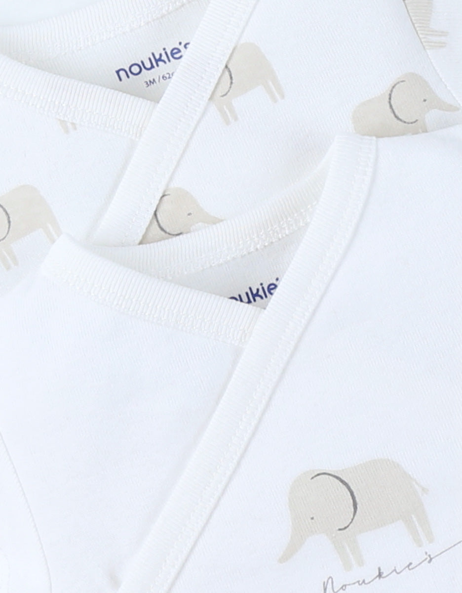 Set 2 bodys croisés Eléphant beige