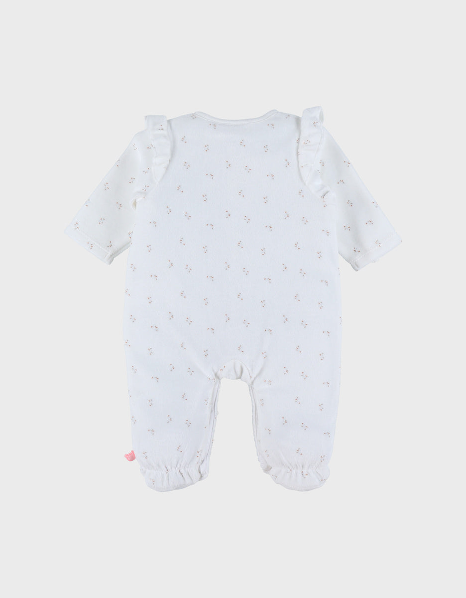Pyjama bébé en velours à volants