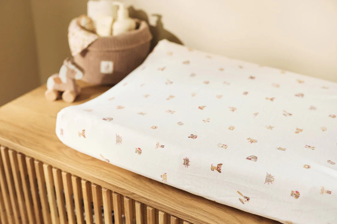 Housse matelas à Langer Jersey 50x70cm - Animal Friends