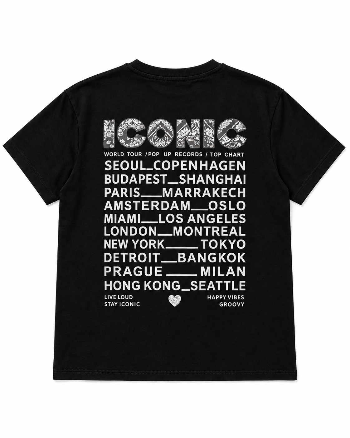 T-shirt ICONIC Bandana Noir