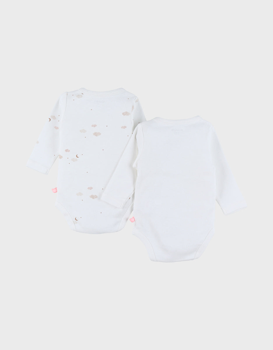 Lot de 2 bodies croisés en coton imprimé mouton