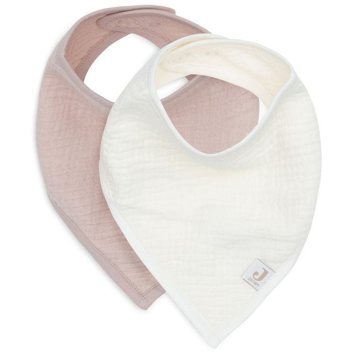 Bavoir Bandana - Gaze de coton rose - 2 Unités