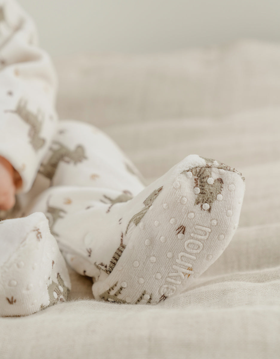 Pyjama bébé en velours à motif blanc zèbre