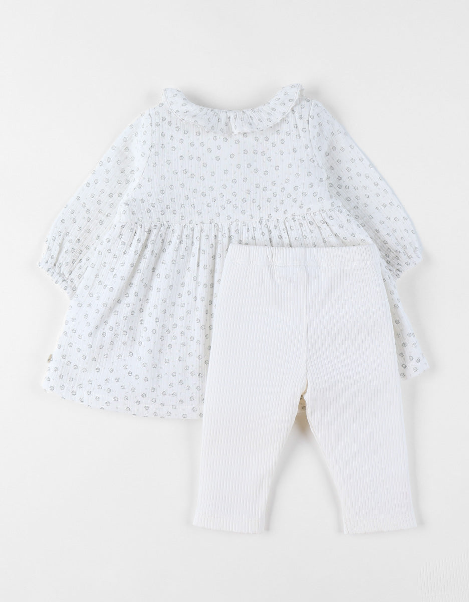 Robe + Legging en mousseline de coton