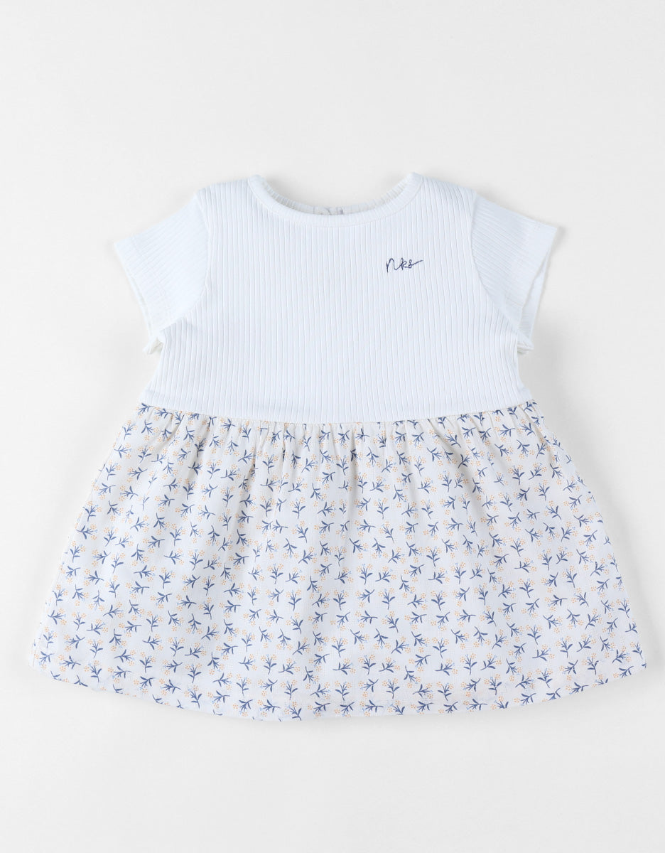 Robe Bi-matière Fleurie