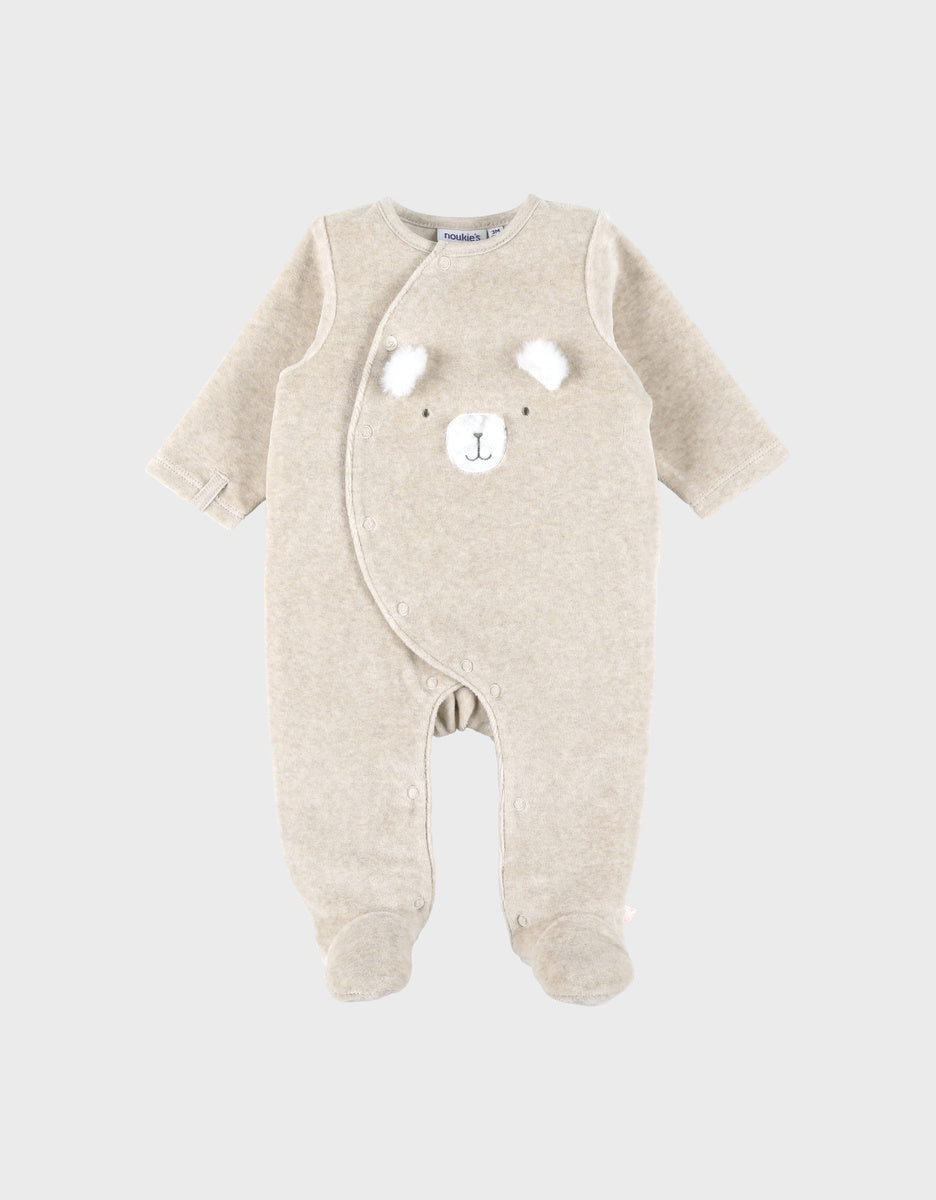 Pyjama en velours beige brodé – Orso