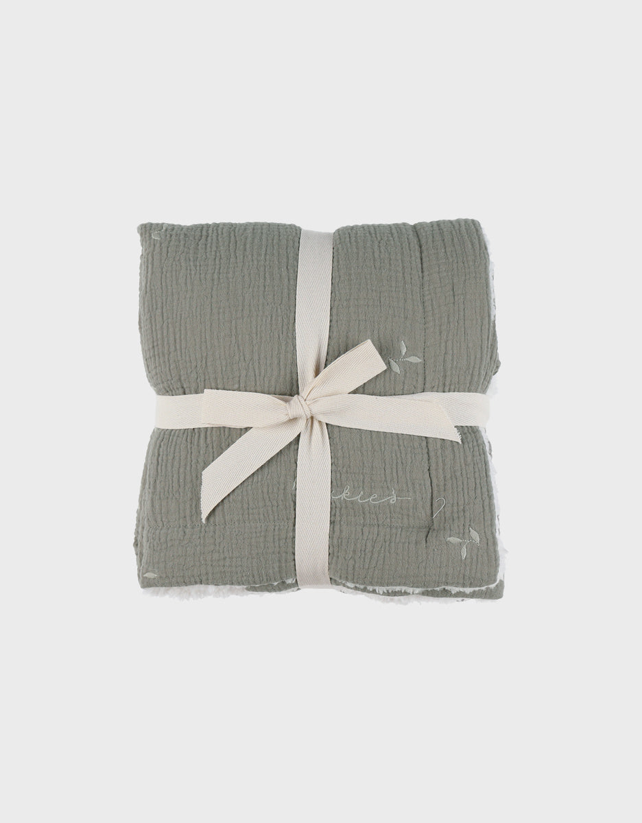 Couverture kaki en gaze coton bio 100x150 cm - Réservé liste 2043024