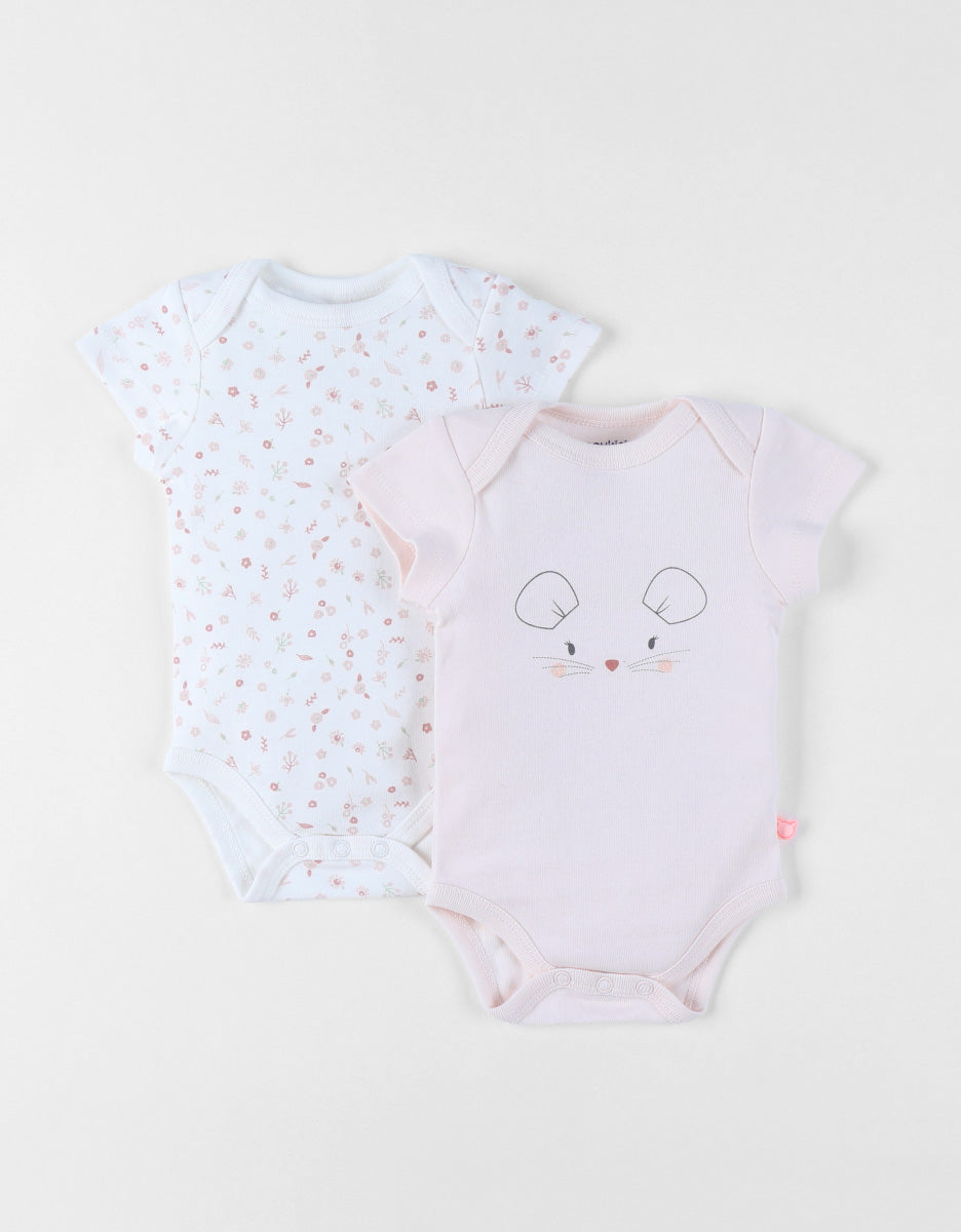 Set 2 bodys Souris Rose