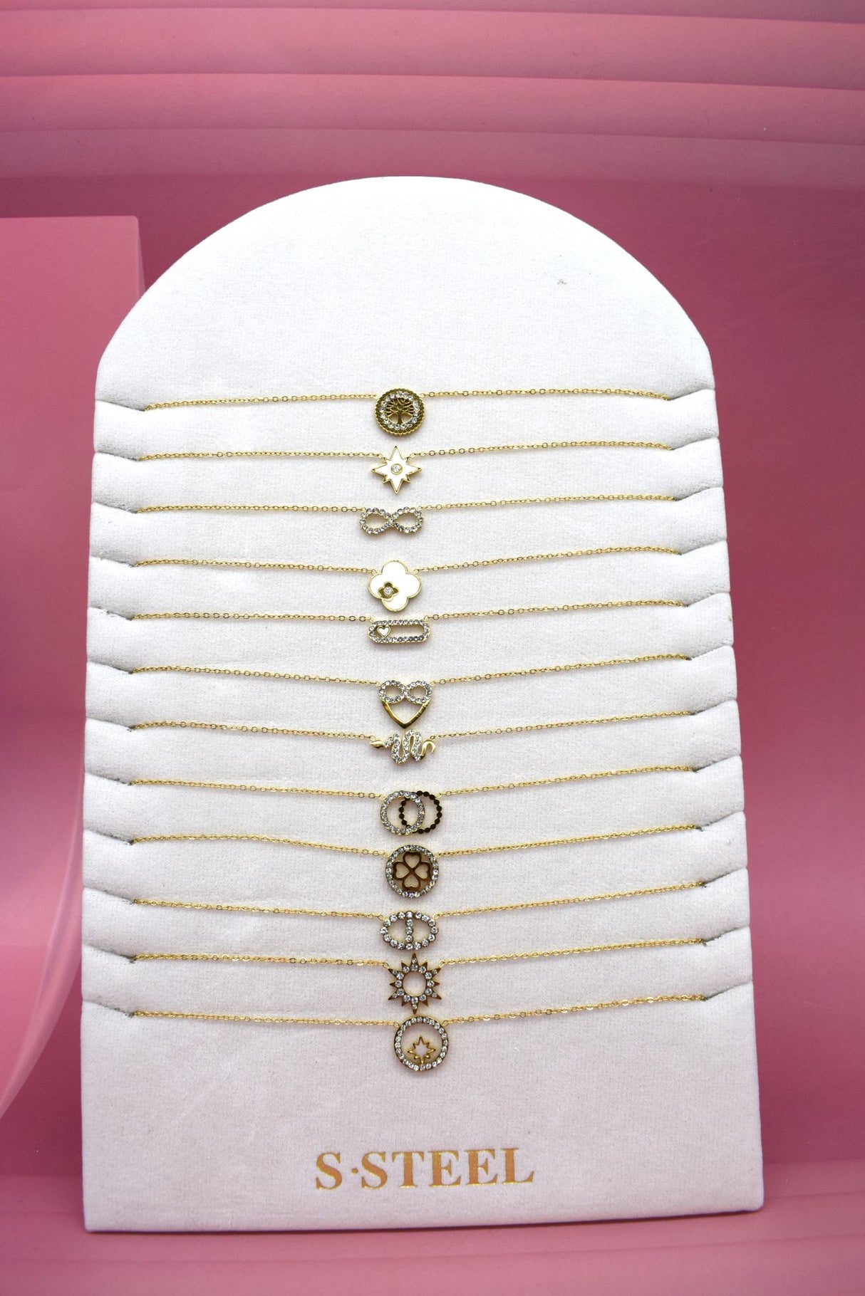 Collier Acier inoxydable Strass GOLD