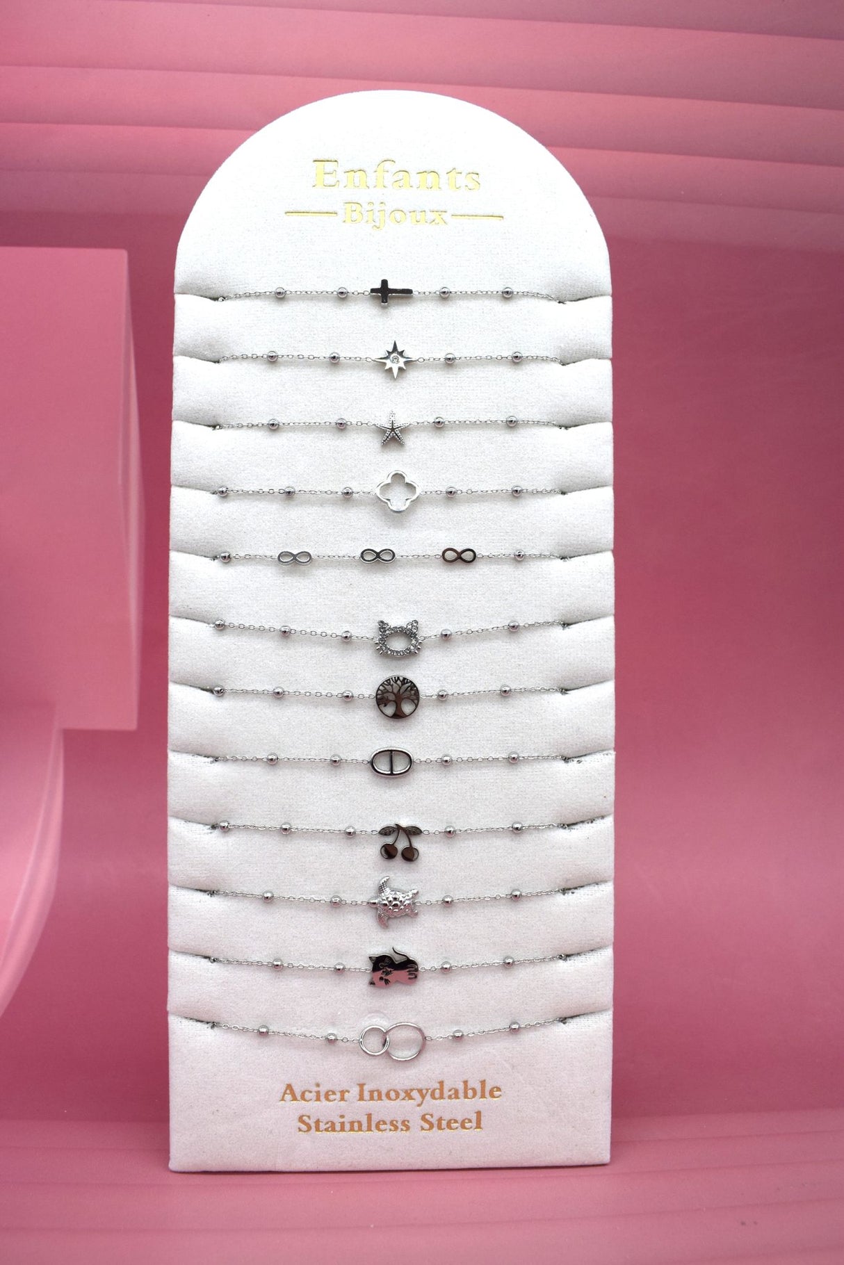 Bracelet Acier inoxydable Perles SILVER