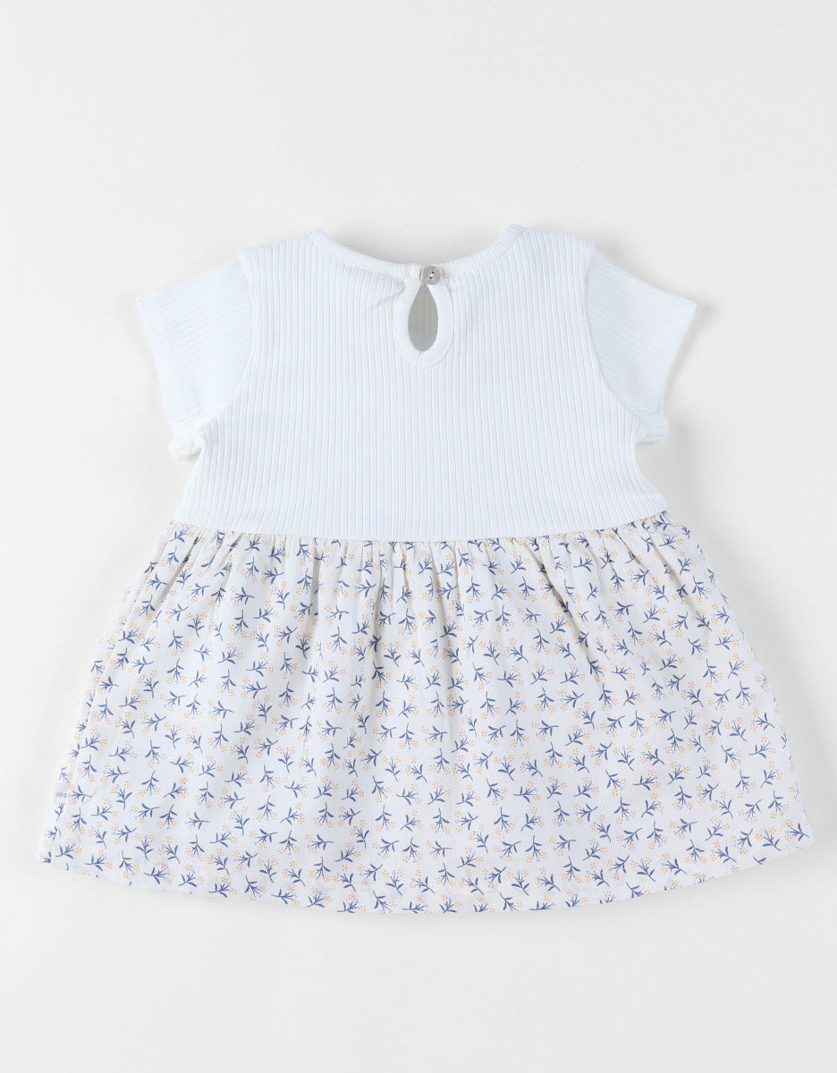 Robe Bi-matière Fleurie