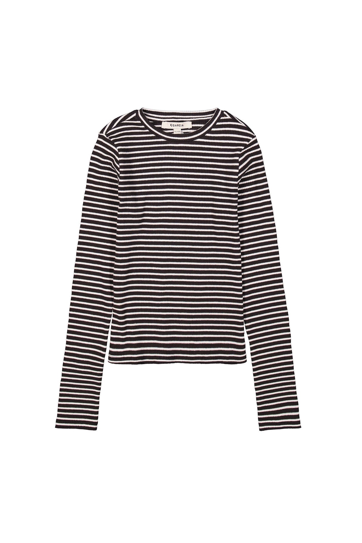 T Shirt Angela rayé Noir/blanc