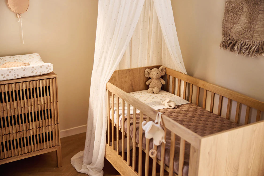 Couverture Berceau 75x100cm Box Knit - Milky Coffee/Velvet - GOTS