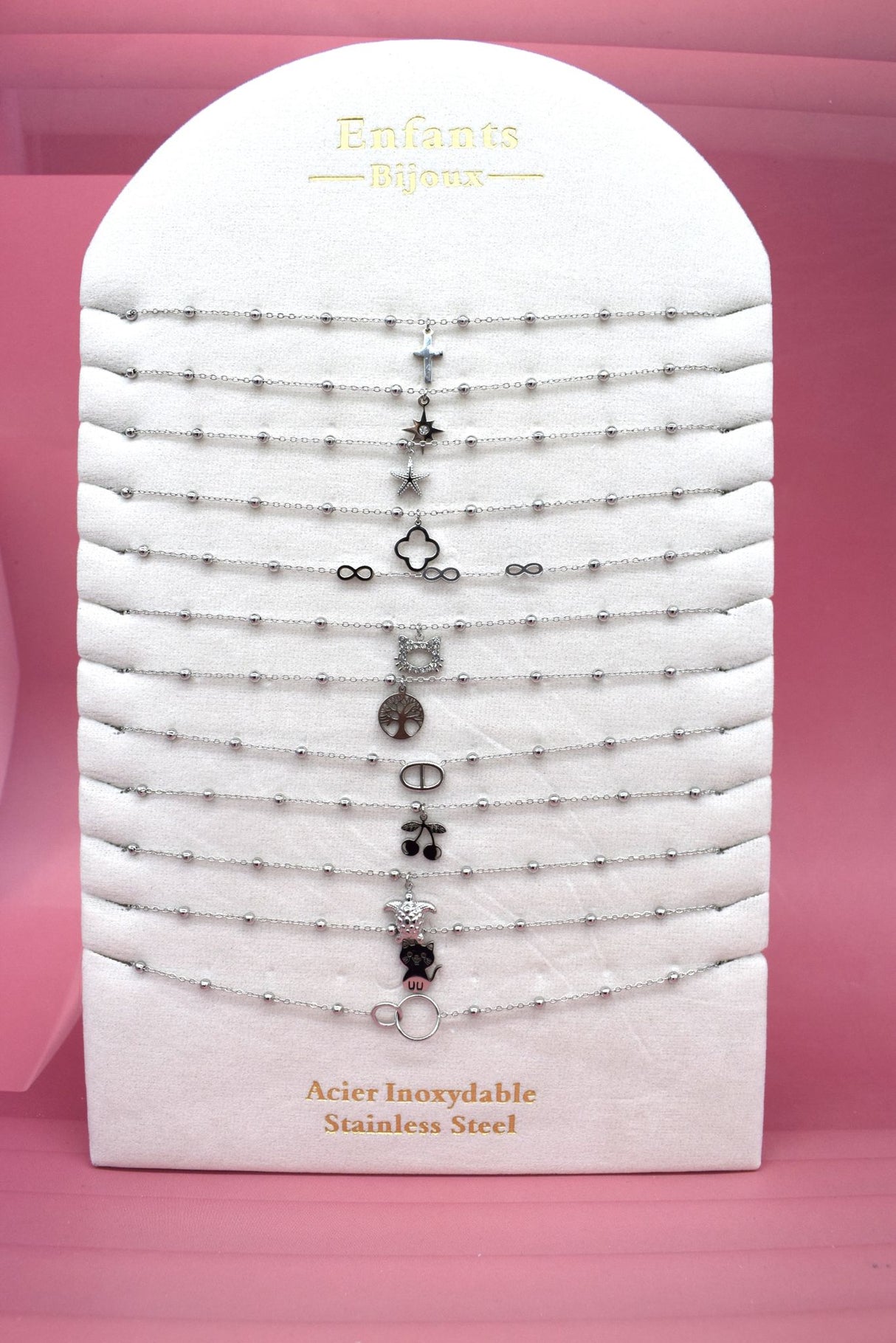 Collier Acier inoxydable Perles SILVER