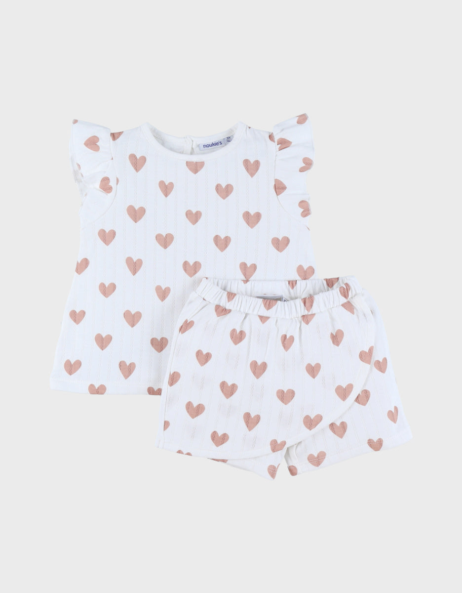 Pyjama bébé, coton manches courtes mon cœur