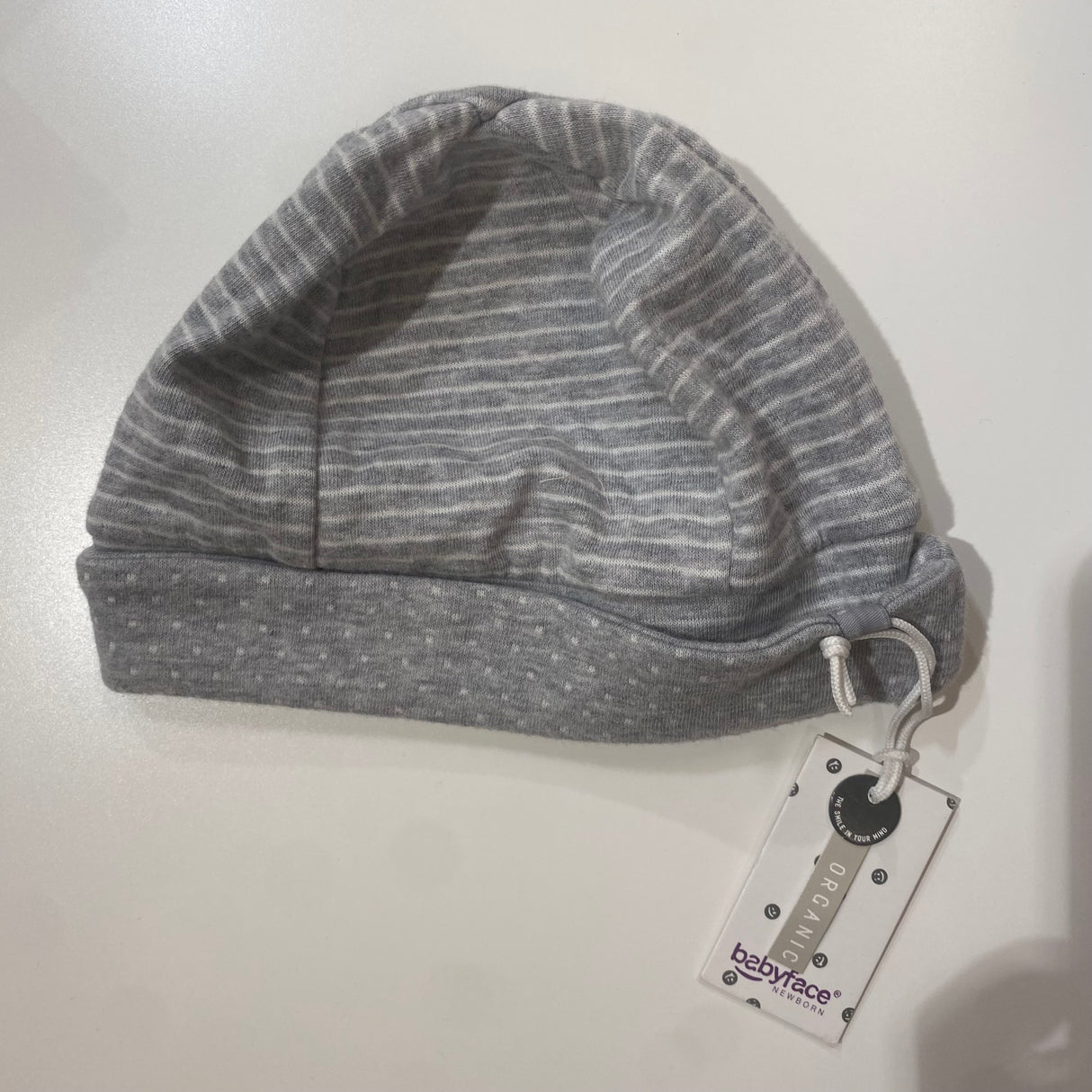 Bonnet Dots/stripe Gris