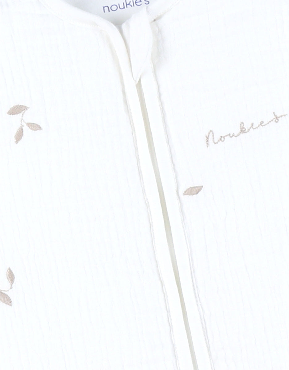 Gigoteuse naissance Mousseline bio blanche