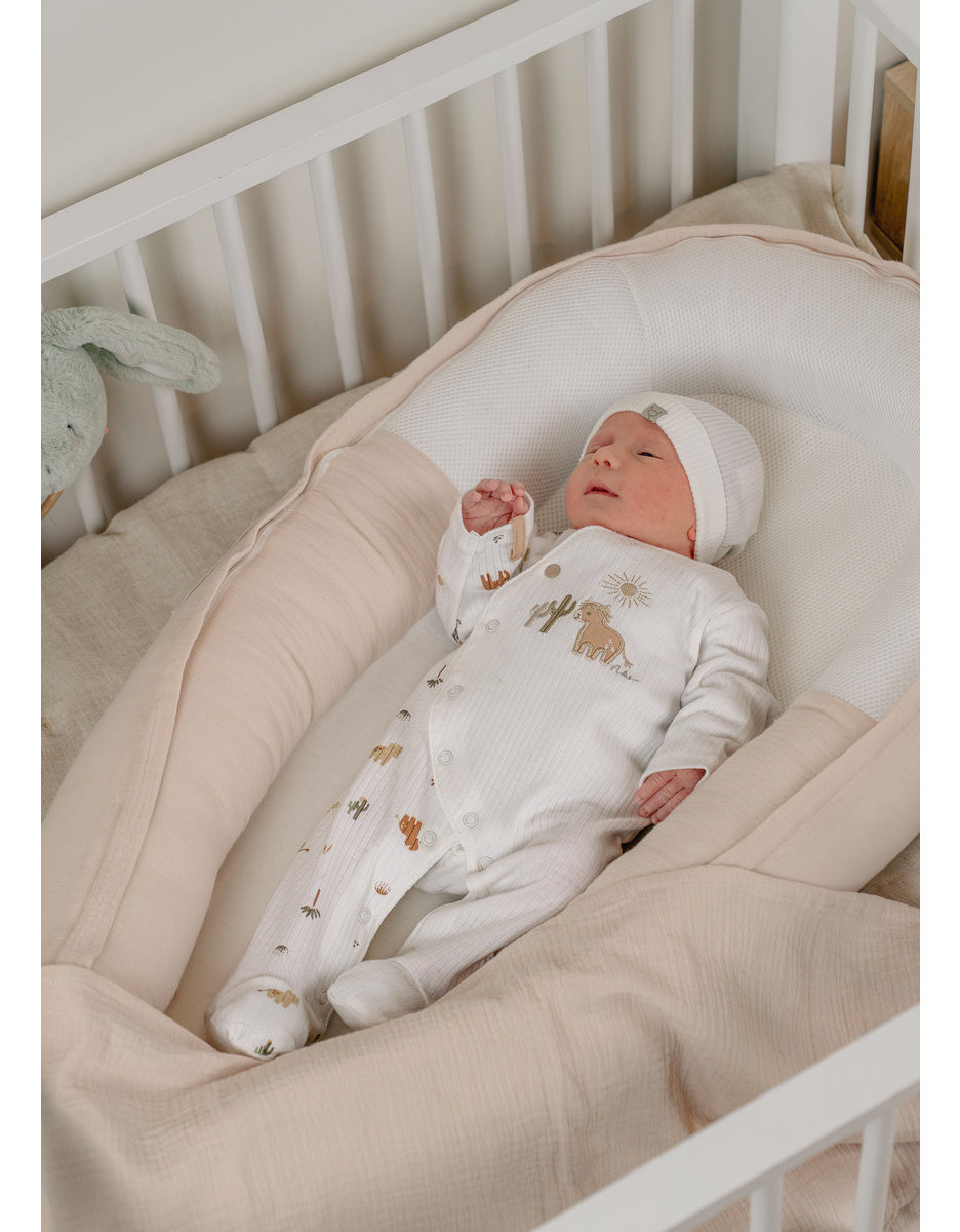 Nid bébé, mousseline de coton bio beige