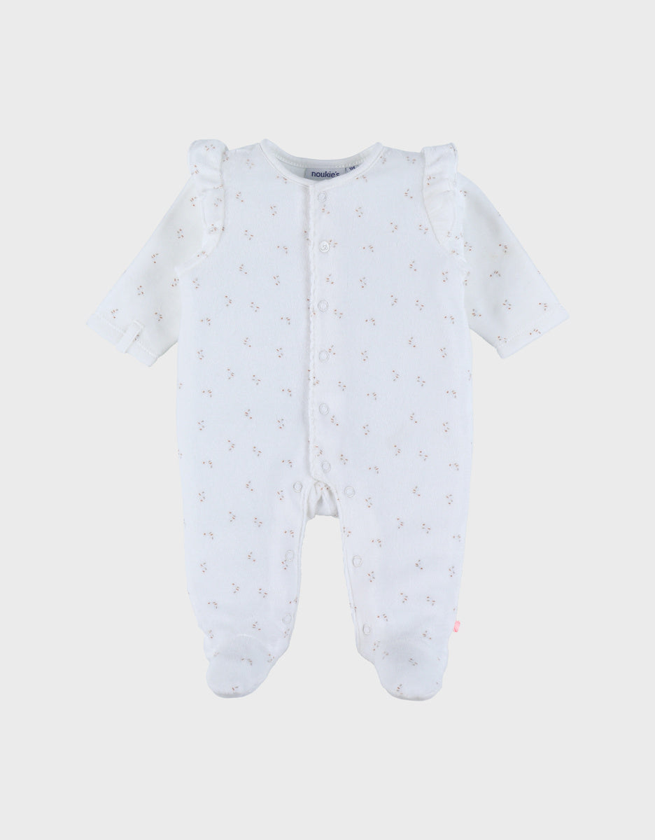 Pyjama bébé en velours à volants