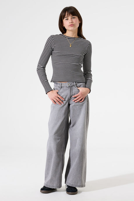 T Shirt Angela rayé Noir/blanc