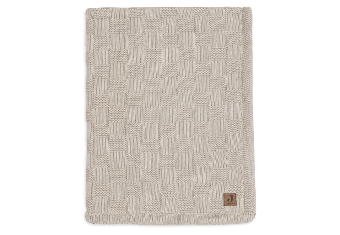 Couverture Berceau 75x100cm Box Knit - Warm Sand/Velvet - GOTS