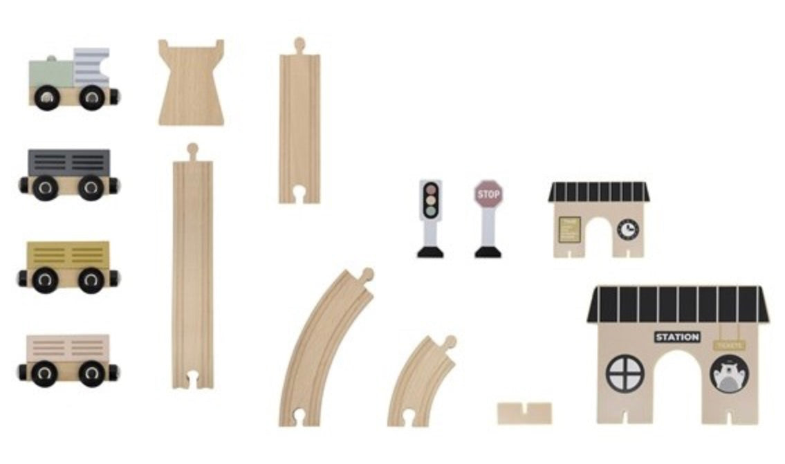 Circuit en bois pour train - Gare