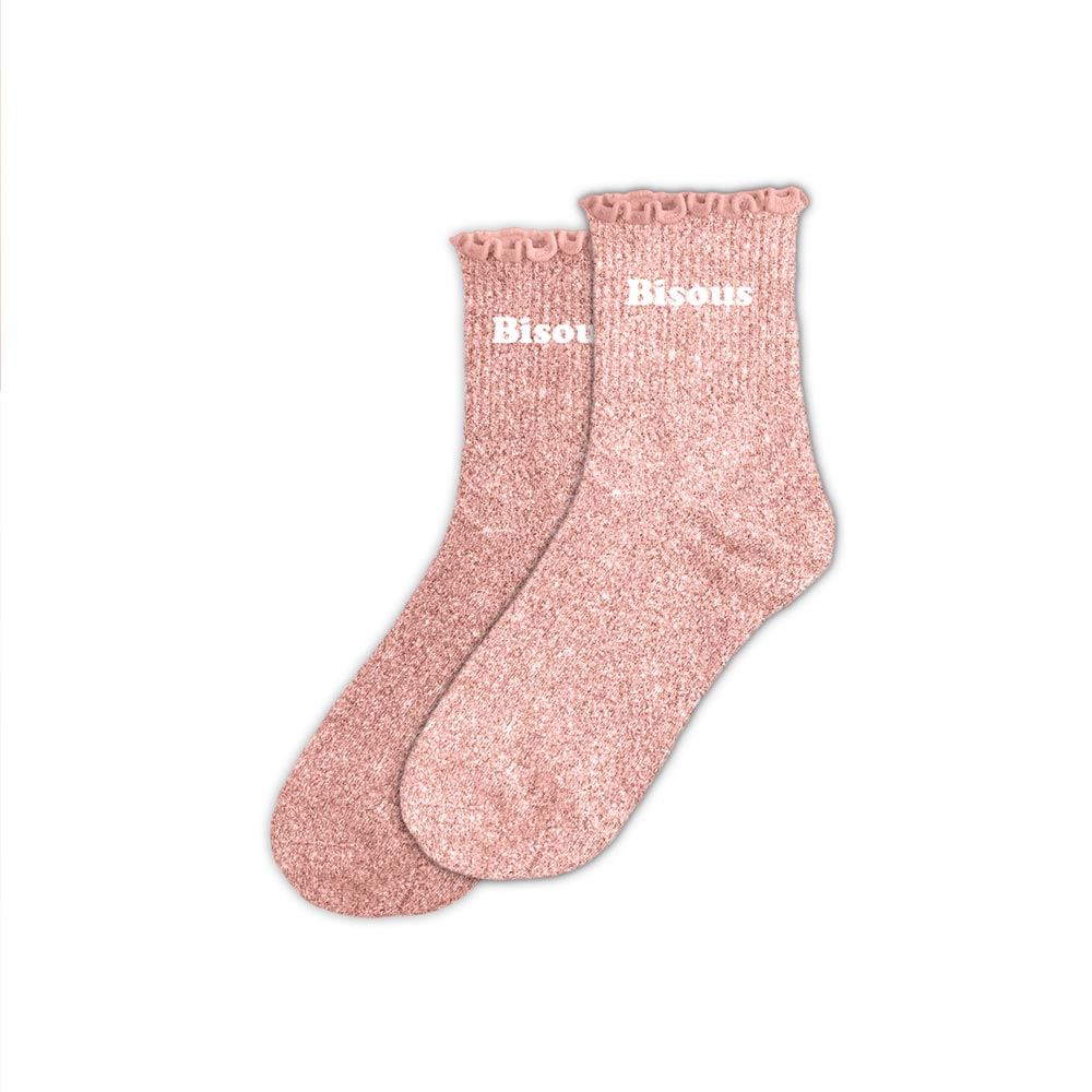 Chaussettes à paillettes BISOUS Rose