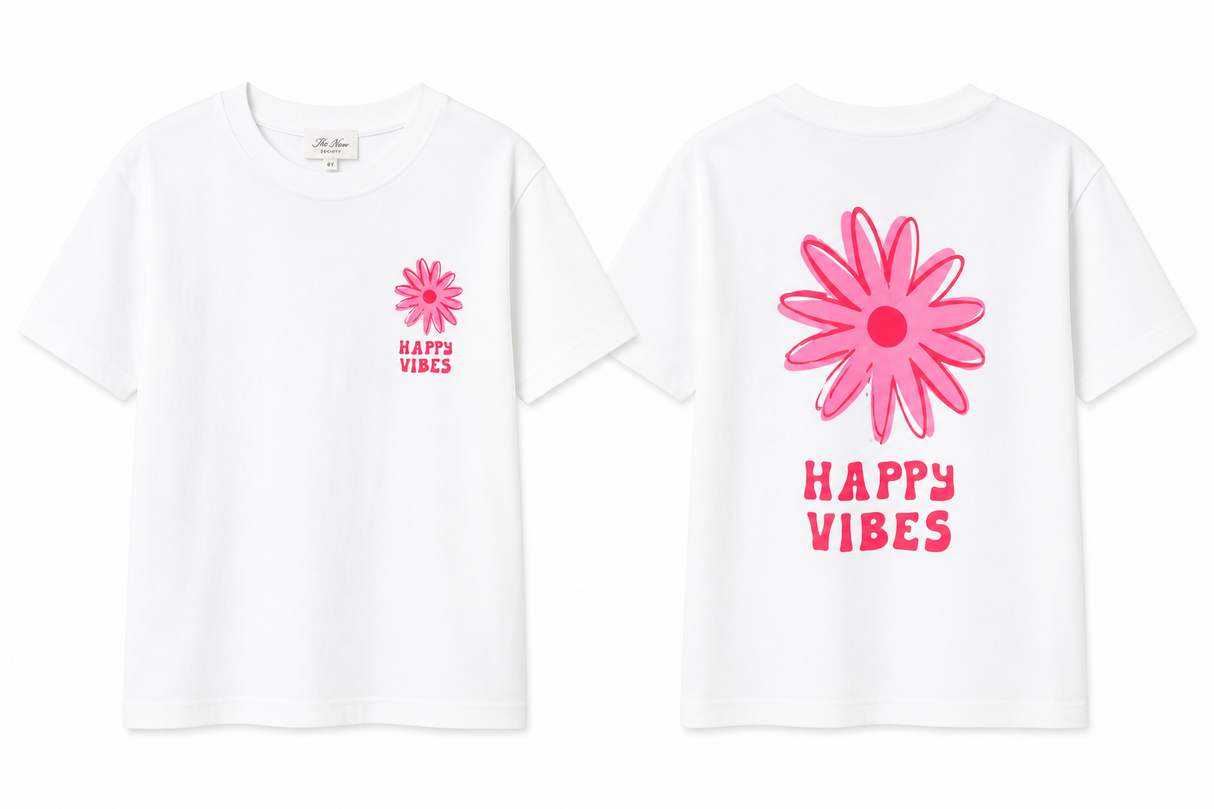 T-shirt HAPPY VIBES Blanc