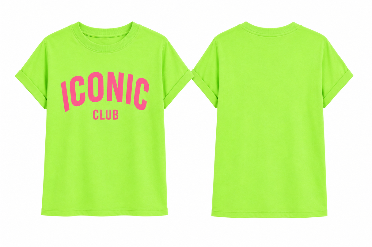 T Shirt Iconic Club Vert Fluo