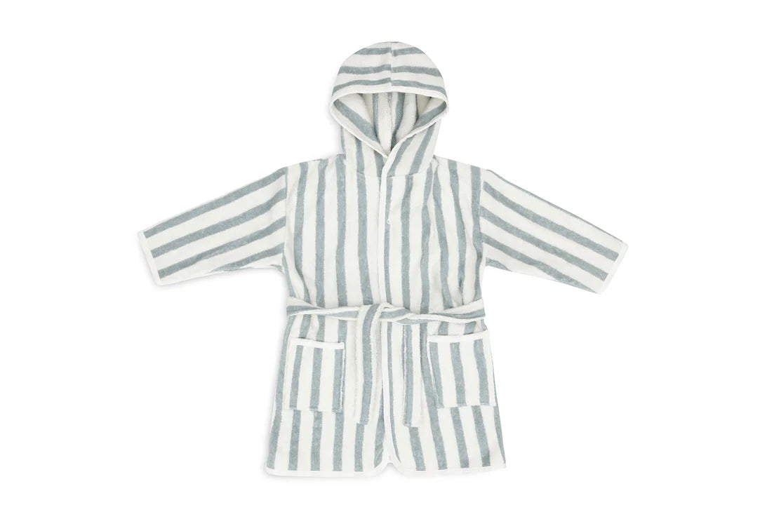 Peignoir Éponge Stripe - Sea Green - GOTS