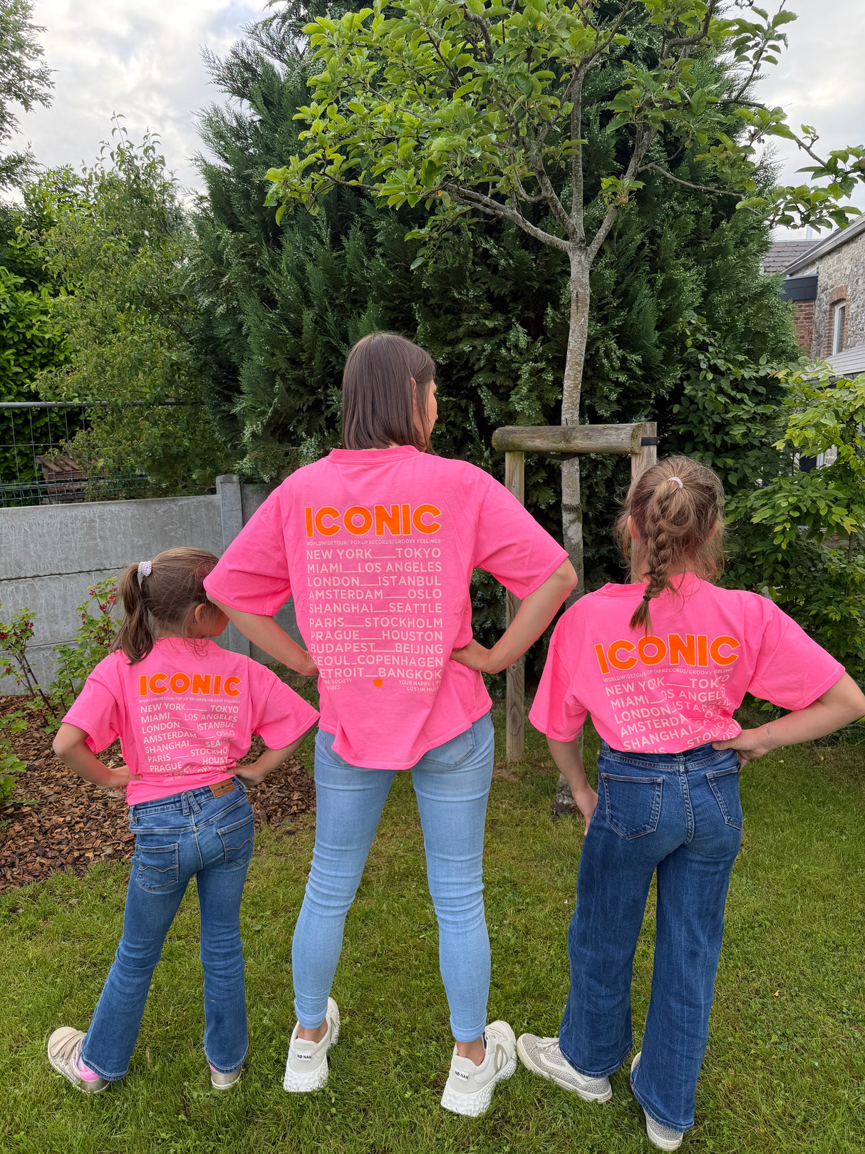 T Shirt Iconic Rose Fluo