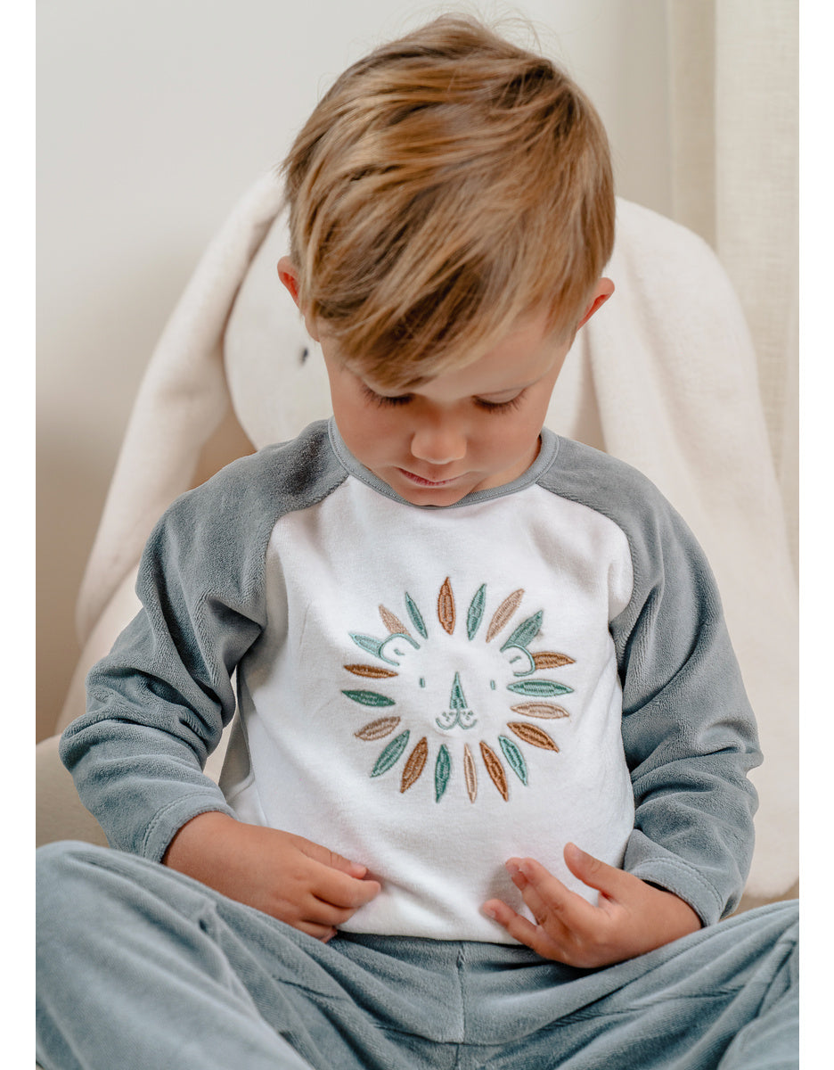Pyjama bébé, velours imprimé Babou