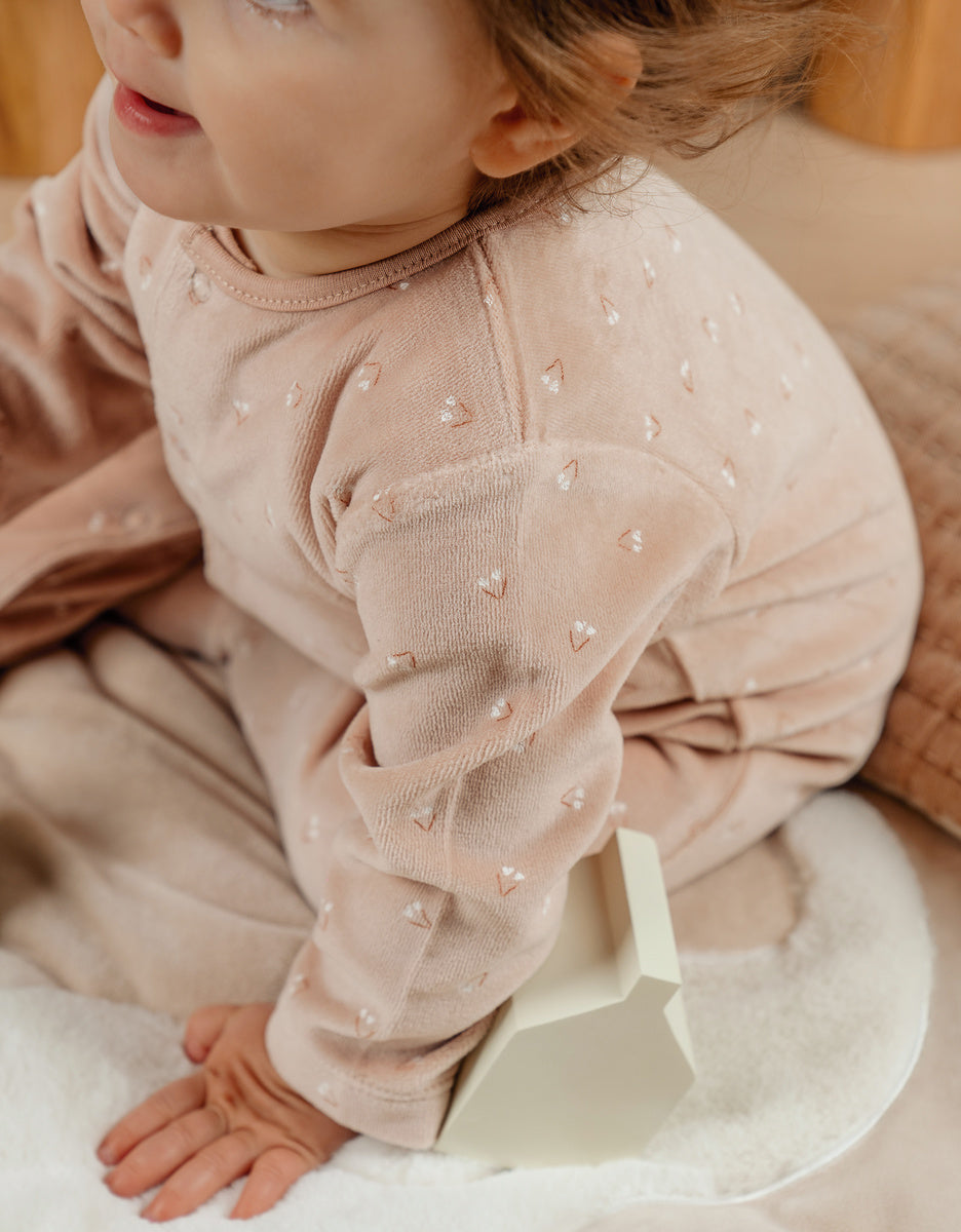 Pyjama bébé en velours rose