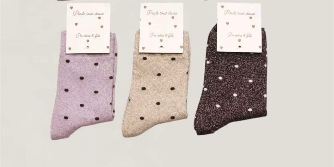 Chaussettes à paillettes Petits points