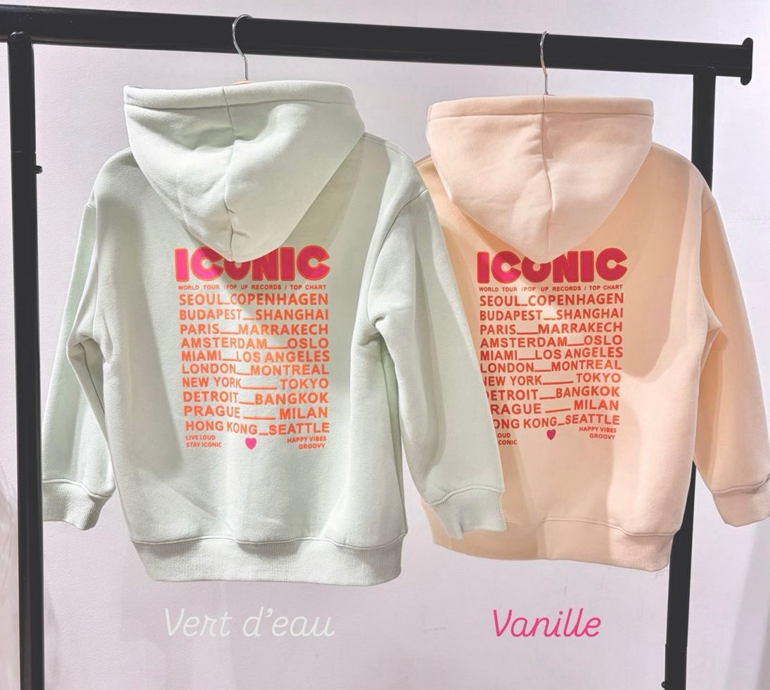Sweat capuche ICONIC vanille
