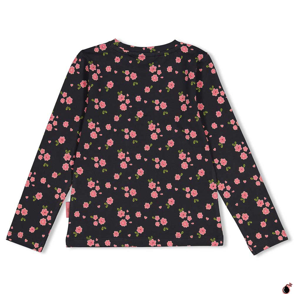 T shirt Moon Flowers Gris