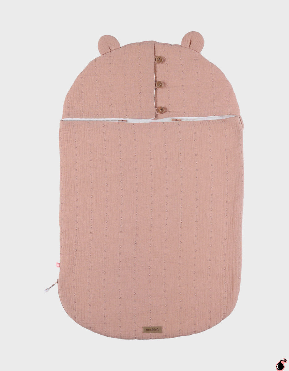 Nid d’ange, mousseline de coton bio rose