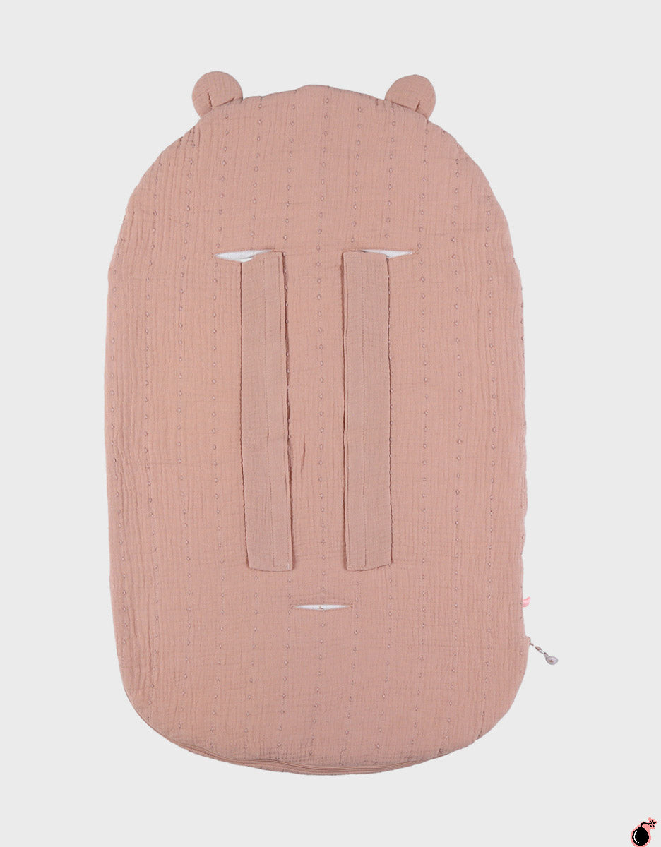 Nid d’ange, mousseline de coton bio rose
