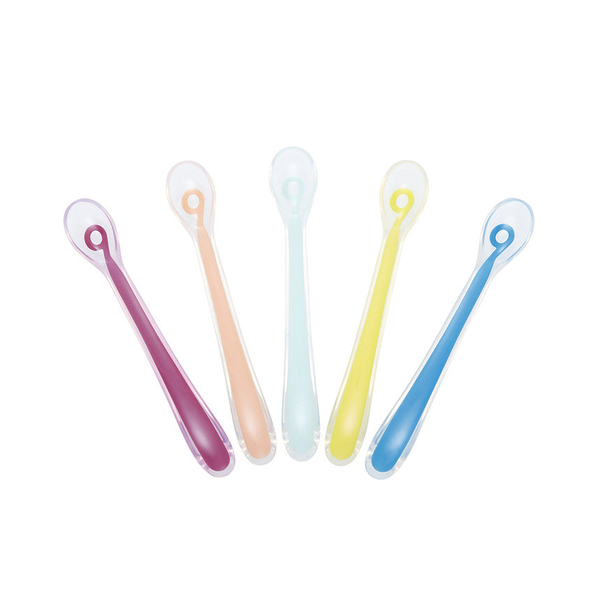 ° Lot de 5 cuillères silicone 1er âge - Multicolore °