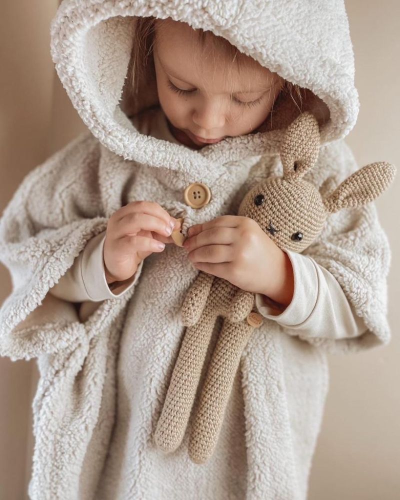 Poncho Teddy Sable