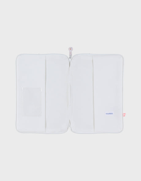 Protège carnet de santé, mousseline bio fleurs d’antan